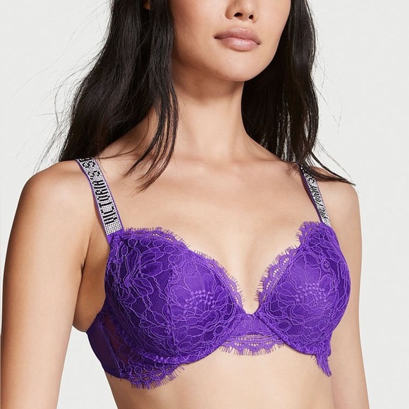 Victoria's Secret Other - Victoria Secret Lace Shine Strap Push-Up Bra